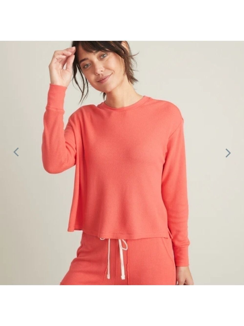 Marine Layer Luxe Waffle PJ Top Red
